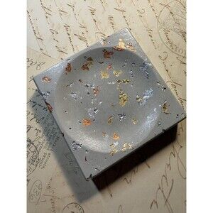Handmade Soap Dish Cement Holder Bathroom Kitchen Gold Silver Copper Flake